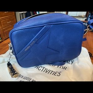 Golden Goose Star Bag NWT Royal Blue Hammered distressed leather cross body hand